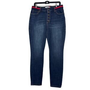 Cabi Skinny Button Fly High Rise Jeans Women's Size 12 Stretch Cotton Blend Chic